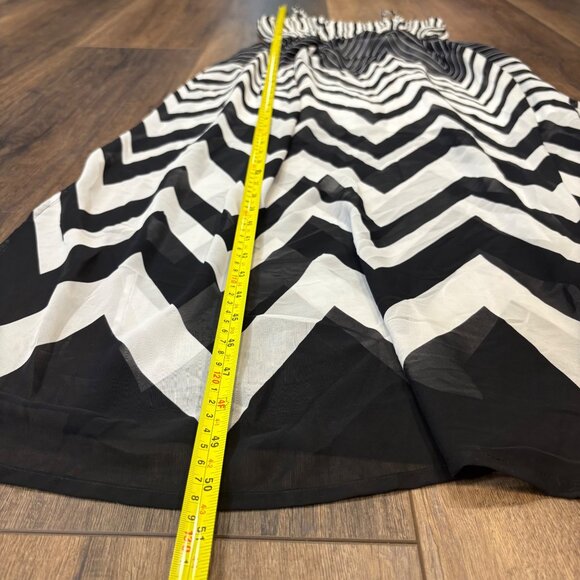 Candies‎ Black & White Chevron Striped Maxi Dress S Retro Y2K Adj Straps Lined - Picture 7 of 10